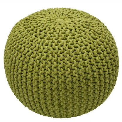 Pouf ottoman rond rembourré en tricot Nuloom Ling