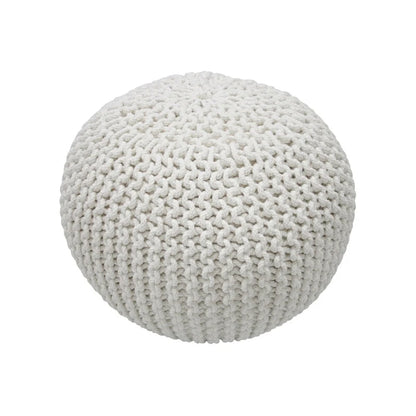 Pouf ottoman rond rembourré en tricot Nuloom Ling