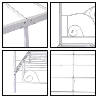 Cadre de lit à baldaquin en métal à quatre poteaux Aufank Vintage