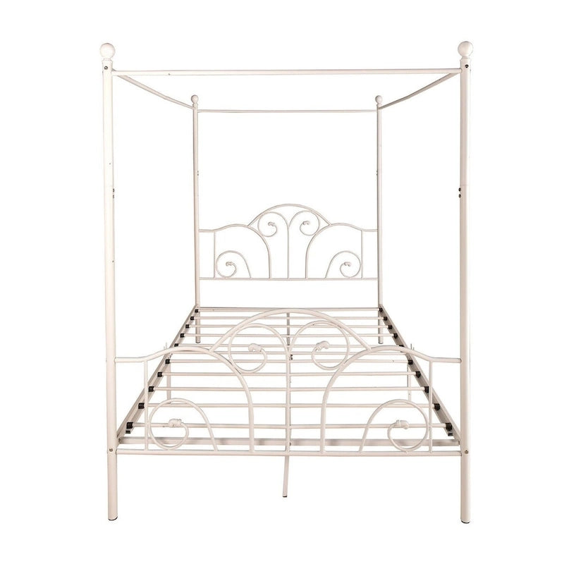 Cadre de lit à baldaquin en métal à quatre poteaux Aufank Vintage