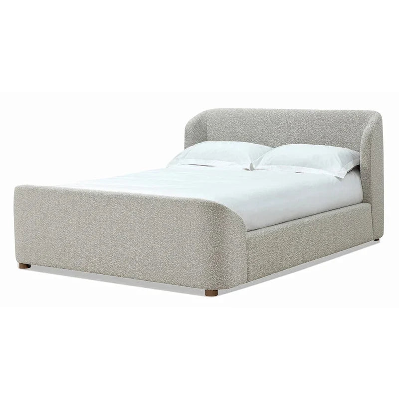Lit plateforme capitonné Kiki en coton bouclé