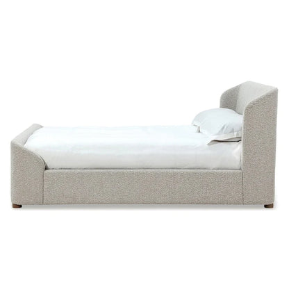 Lit plateforme capitonné Kiki en coton bouclé