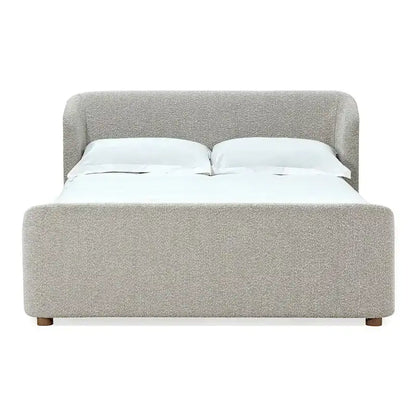 Lit plateforme capitonné Kiki en coton bouclé