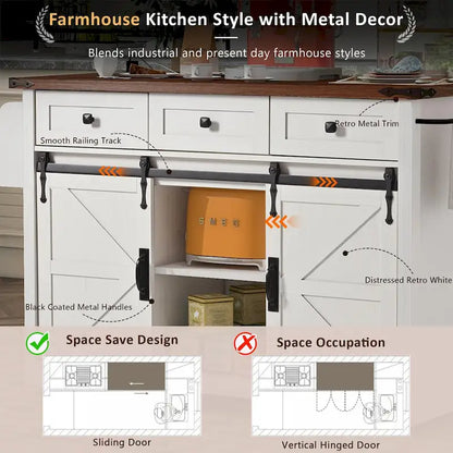 Îlot de cuisine avec prise électrique et plateau rabattable par Harper&amp;Bright Designs
