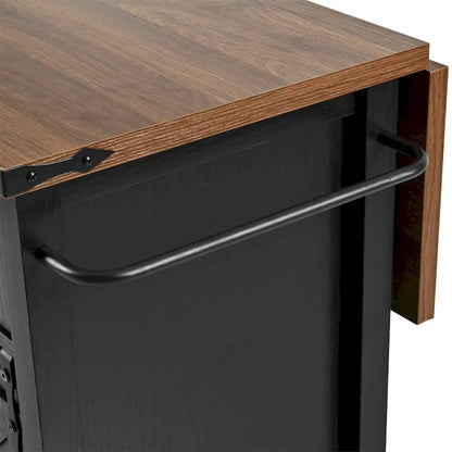 Îlot de cuisine avec prise électrique et plateau rabattable par Harper&amp;Bright Designs