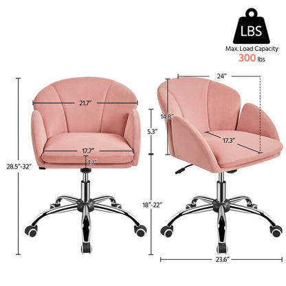 Chaise de bureau pivotante et roulante moderne Yaheetech, idéale pour le maquillage et le bureau à domicile.