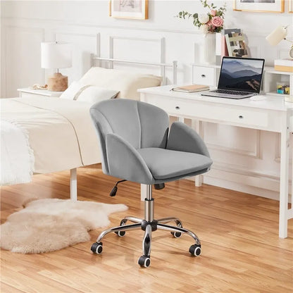 Chaise de bureau pivotante et roulante moderne Yaheetech, idéale pour le maquillage et le bureau à domicile.