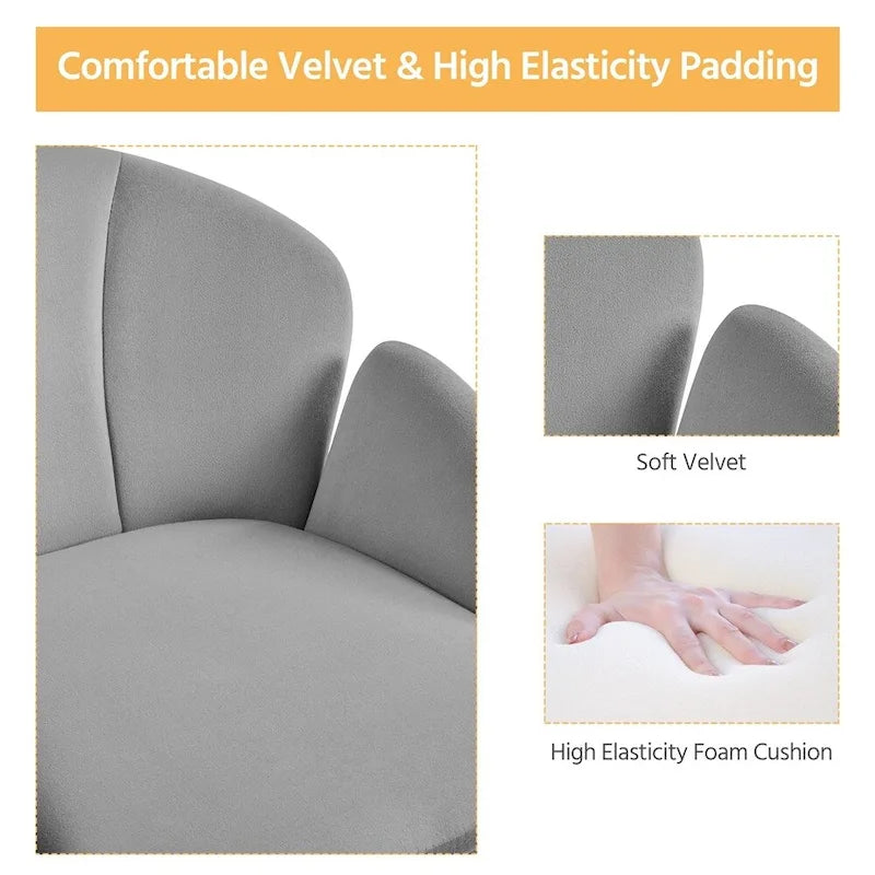 Chaise de bureau pivotante et roulante moderne Yaheetech, idéale pour le maquillage et le bureau à domicile.