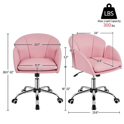 Chaise de bureau pivotante et roulante moderne Yaheetech, idéale pour le maquillage et le bureau à domicile.