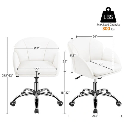 Chaise de bureau pivotante et roulante moderne Yaheetech, idéale pour le maquillage et le bureau à domicile.