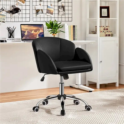 Chaise de bureau pivotante et roulante moderne Yaheetech, idéale pour le maquillage et le bureau à domicile.