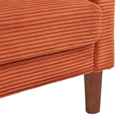 Canapé deux places en velours côtelé avec 2 coussins pour salon et chambre