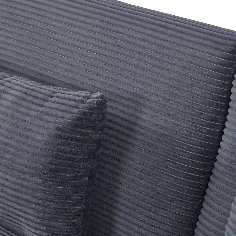 Canapé deux places en velours côtelé avec 2 coussins pour salon et chambre