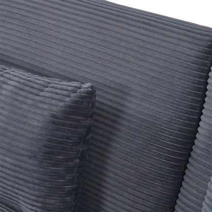 Canapé deux places en velours côtelé avec 2 coussins pour salon et chambre