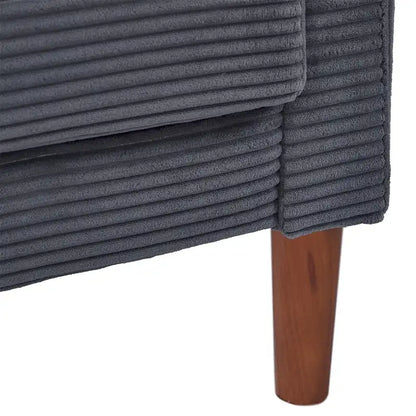 Canapé deux places en velours côtelé avec 2 coussins pour salon et chambre