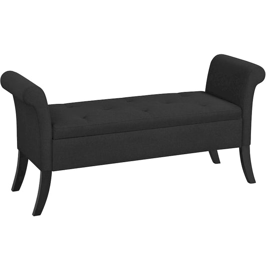 Yaheetech Modern Fabric Tufted Storage Bench with Cushioned Ottoman