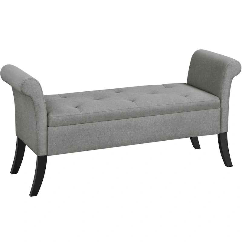 Banc de rangement Yaheetech moderne en tissu capitonné avec pouf rembourré