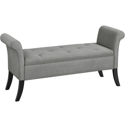 Banc de rangement Yaheetech moderne en tissu capitonné avec pouf rembourré