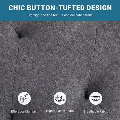 Banc de rangement Yaheetech moderne en tissu capitonné avec pouf rembourré