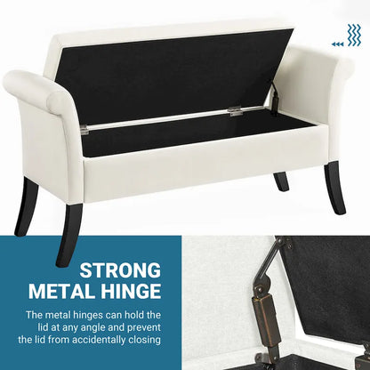 Banc de rangement Yaheetech moderne en tissu capitonné avec pouf rembourré