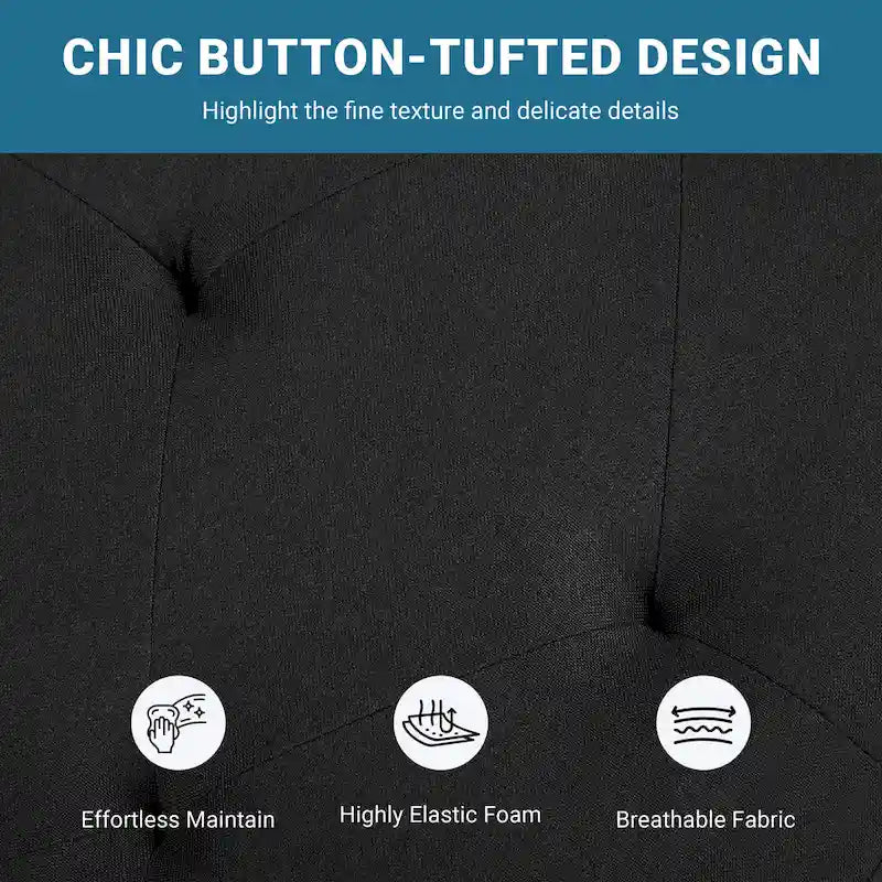 Banc de rangement Yaheetech moderne en tissu capitonné avec pouf rembourré