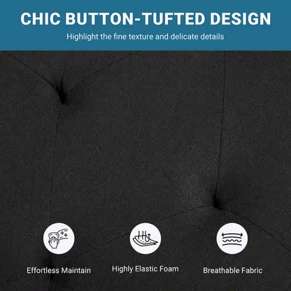 Banc de rangement Yaheetech moderne en tissu capitonné avec pouf rembourré