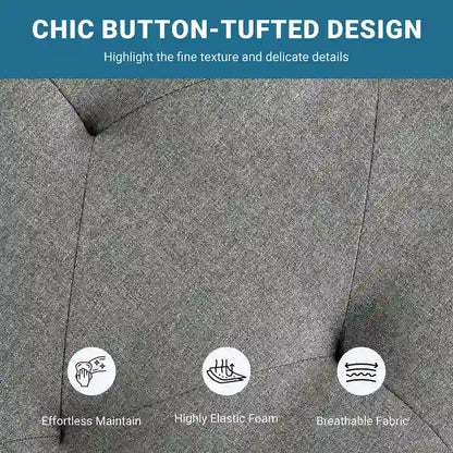 Banc de rangement Yaheetech moderne en tissu capitonné avec pouf rembourré