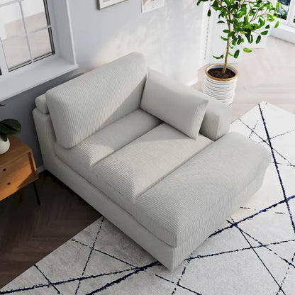 Canapé d'angle modulaire surdimensionné en velours côtelé avec coussin