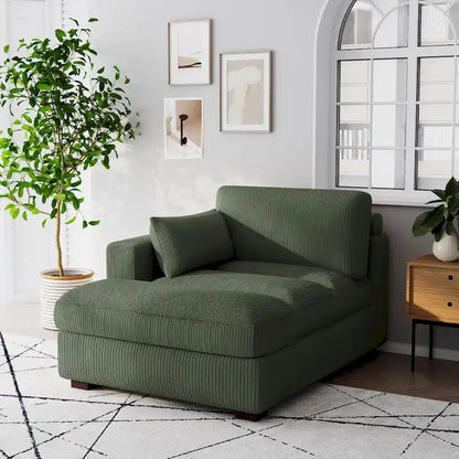 Canapé d'angle modulaire surdimensionné en velours côtelé avec coussin