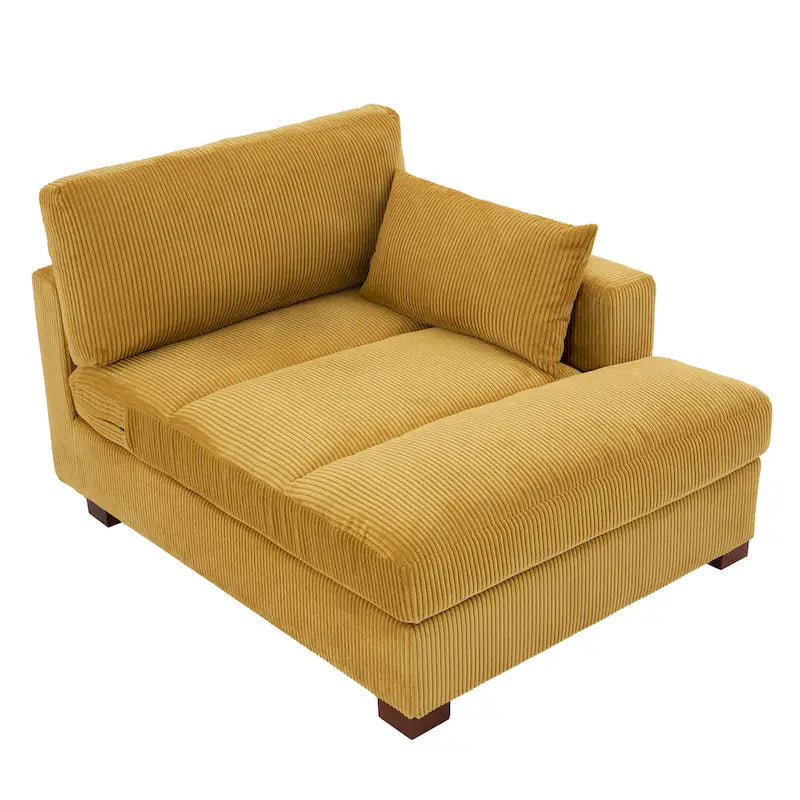 Canapé d'angle modulaire surdimensionné en velours côtelé avec coussin
