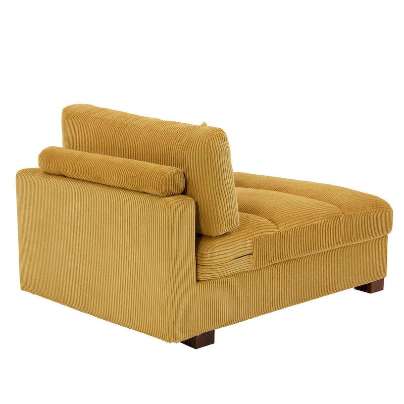 Canapé d'angle modulaire surdimensionné en velours côtelé avec coussin