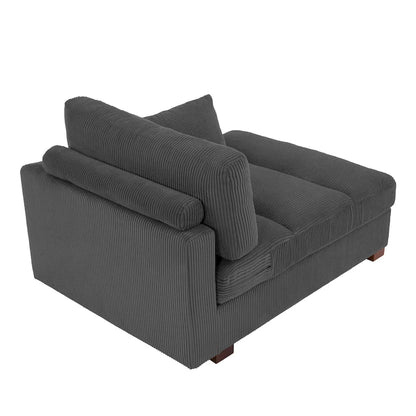 Canapé d'angle modulaire surdimensionné en velours côtelé avec coussin