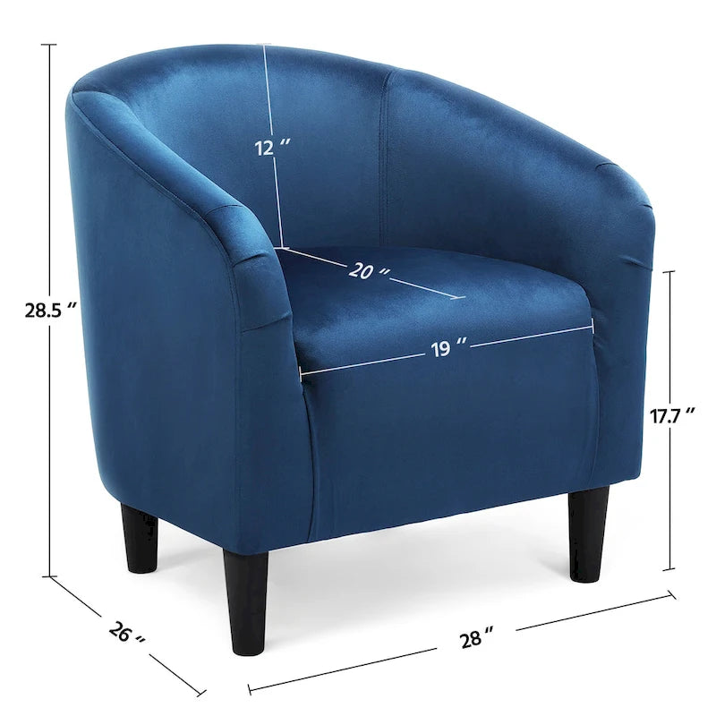 Fauteuil club Yaheetech avec accoudoirs décoratifs, style contemporain