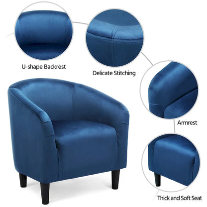Fauteuil club Yaheetech avec accoudoirs décoratifs, style contemporain
