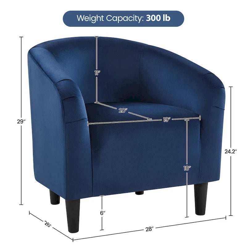 Fauteuil club Yaheetech avec accoudoirs décoratifs, style contemporain