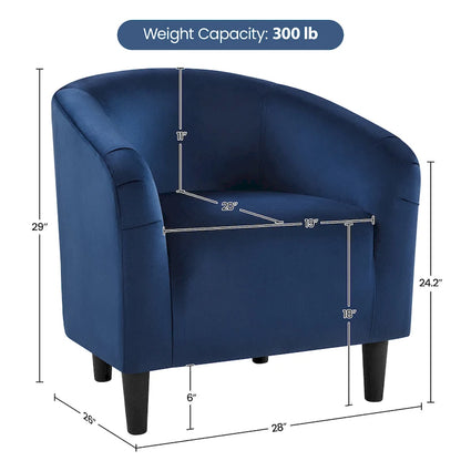 Fauteuil club Yaheetech avec accoudoirs décoratifs, style contemporain