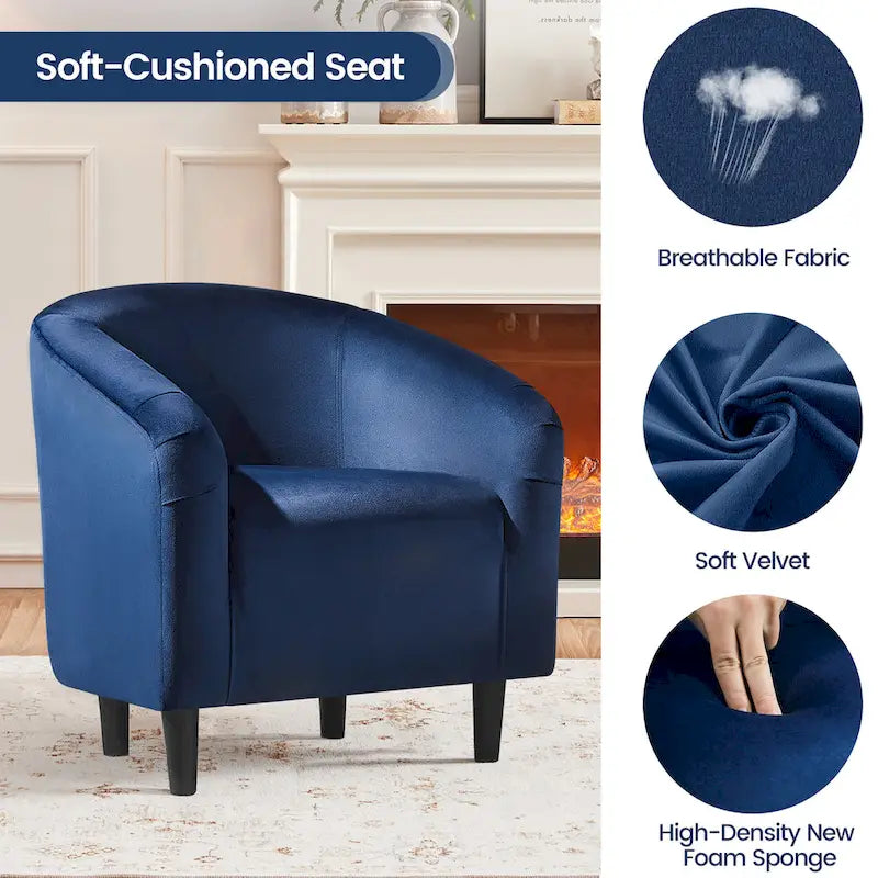 Fauteuil club Yaheetech avec accoudoirs décoratifs, style contemporain