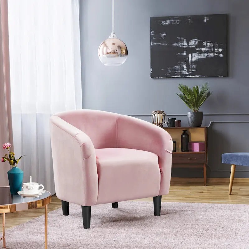 Fauteuil club Yaheetech avec accoudoirs décoratifs, style contemporain