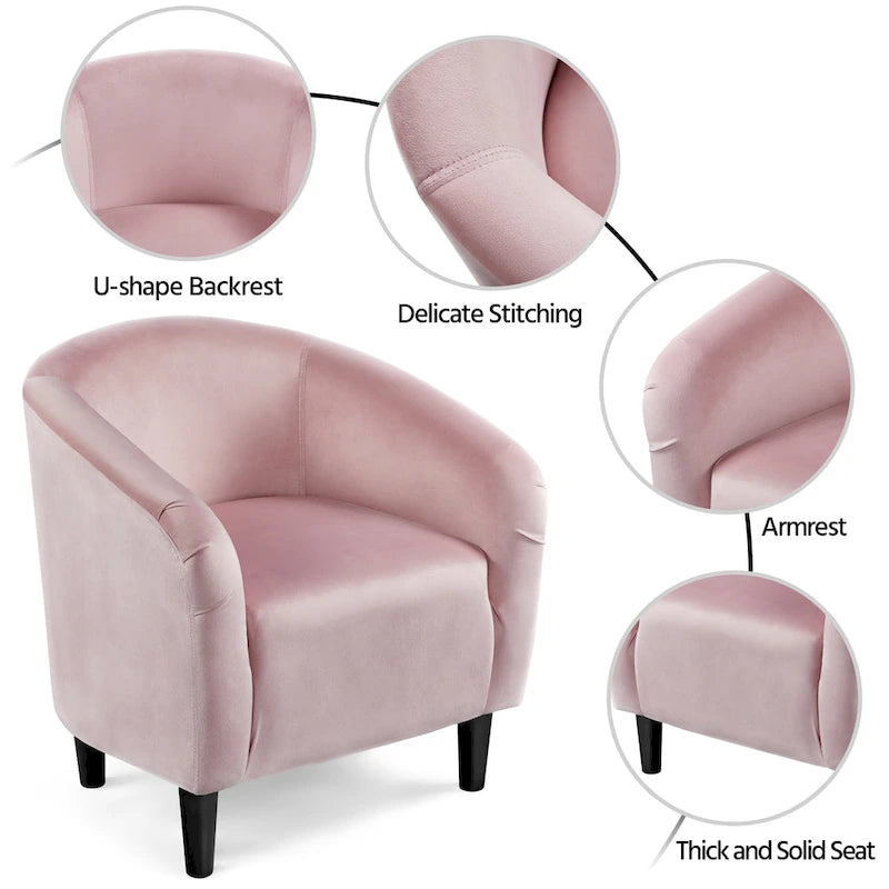 Fauteuil club Yaheetech avec accoudoirs décoratifs, style contemporain
