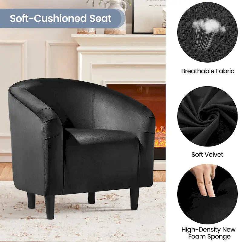 Fauteuil club Yaheetech avec accoudoirs décoratifs, style contemporain