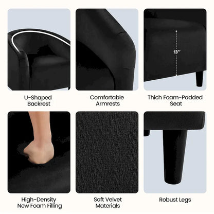 Fauteuil club Yaheetech avec accoudoirs décoratifs, style contemporain