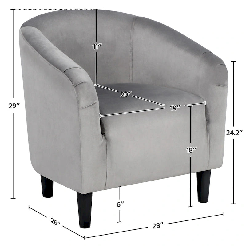 Fauteuil club Yaheetech avec accoudoirs décoratifs, style contemporain