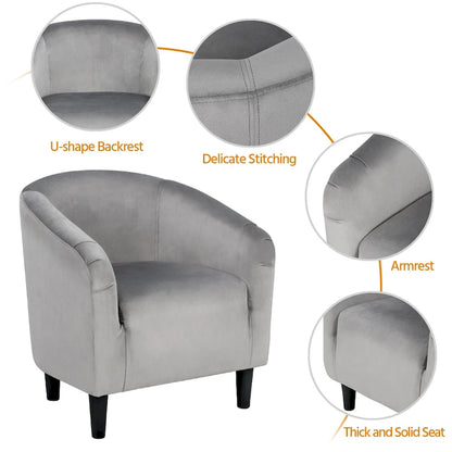Fauteuil club Yaheetech avec accoudoirs décoratifs, style contemporain