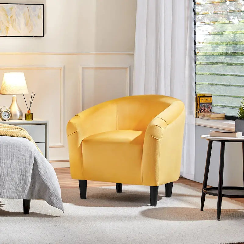 Fauteuil club Yaheetech avec accoudoirs décoratifs, style contemporain