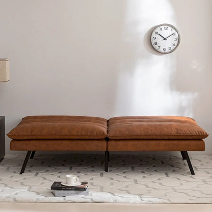 Canapé convertible EGOHOME 71 en similicuir avec dossier divisé