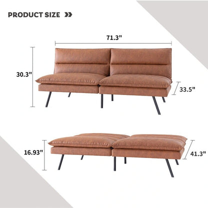 Canapé convertible EGOHOME 71 en similicuir avec dossier divisé