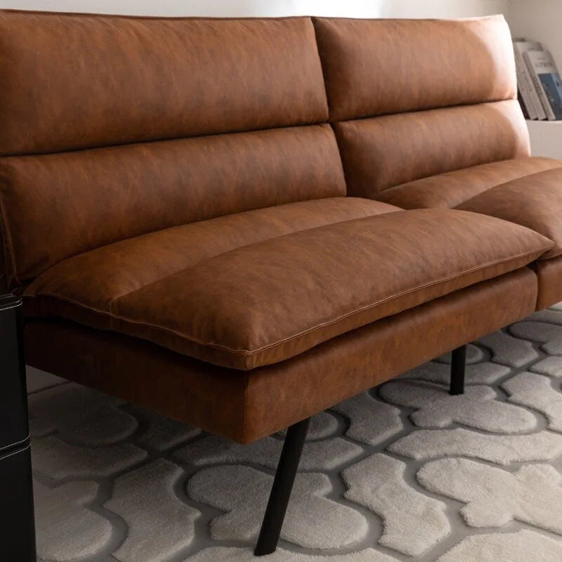 Canapé convertible EGOHOME 71 en similicuir avec dossier divisé