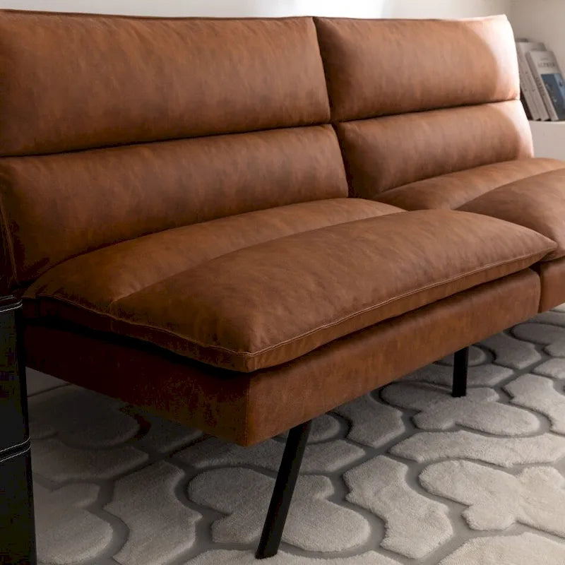 Canapé convertible EGOHOME 71 en similicuir avec dossier divisé