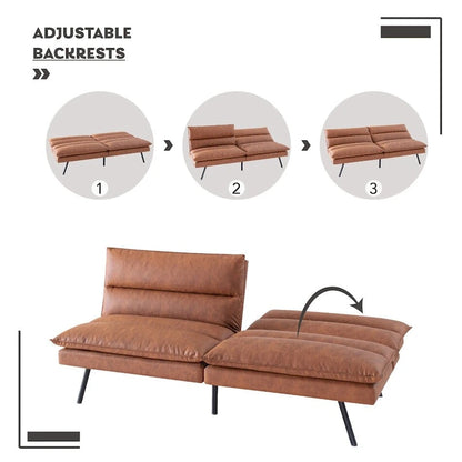 Canapé convertible EGOHOME 71 en similicuir avec dossier divisé