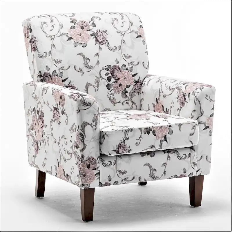 Fauteuil d'appoint moderne avec structure en bois de bouleau et revêtement en microfibre